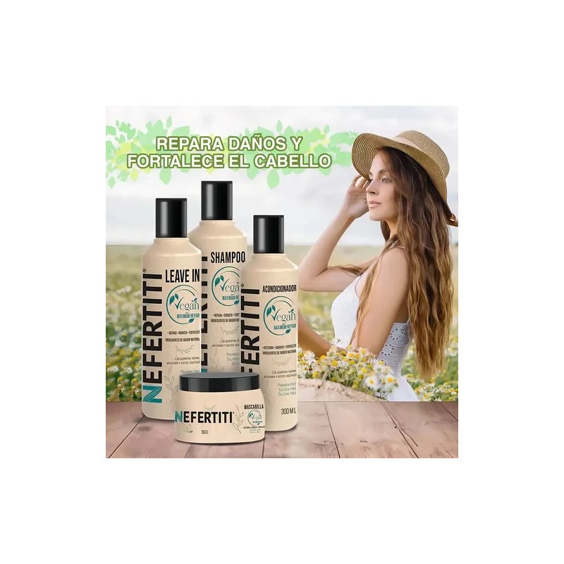 Kit Cuidado Del Cabello Vegan Maximum De Nefertiti 4 Piezas