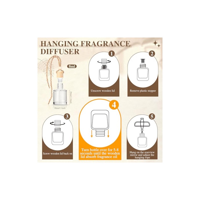AROIC 6-Pack Car Air Freshener Set - Essential Oil Diffuser