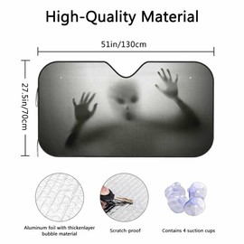 Alien Shadow Windshield Sun Shade Car Front Window Shades for Car Accessories Sun Heat UV Rays Visor for Universal Cars SUV Truck 51 x 27.5 Inch