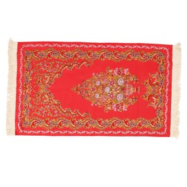 Embroider Vase Prayer Carpet Soft Polyester Pilgrimage Carpet Double Layer Prayer Rug for Living Room Corridor Big Red