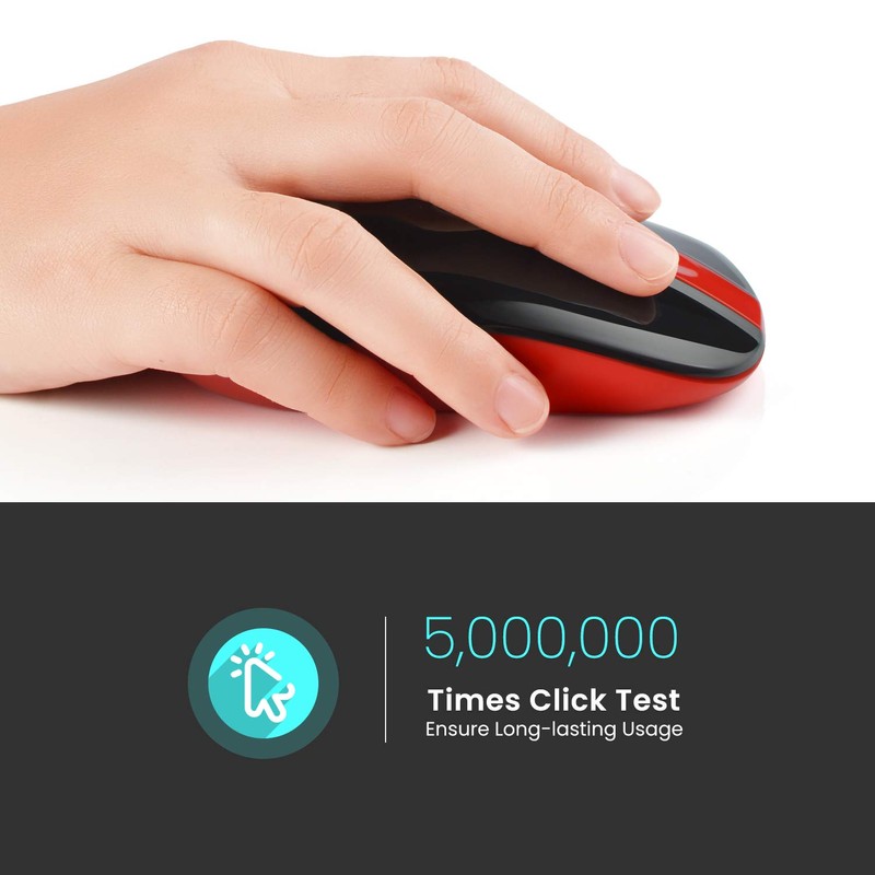 Leadsail Wireless Slim USB Mouse, Silent Click 3 Levels, 4