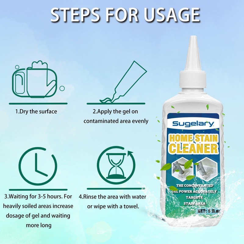Sugelary Mold Stain Cleaner, 10 Fl oz All-Purpose Gel for