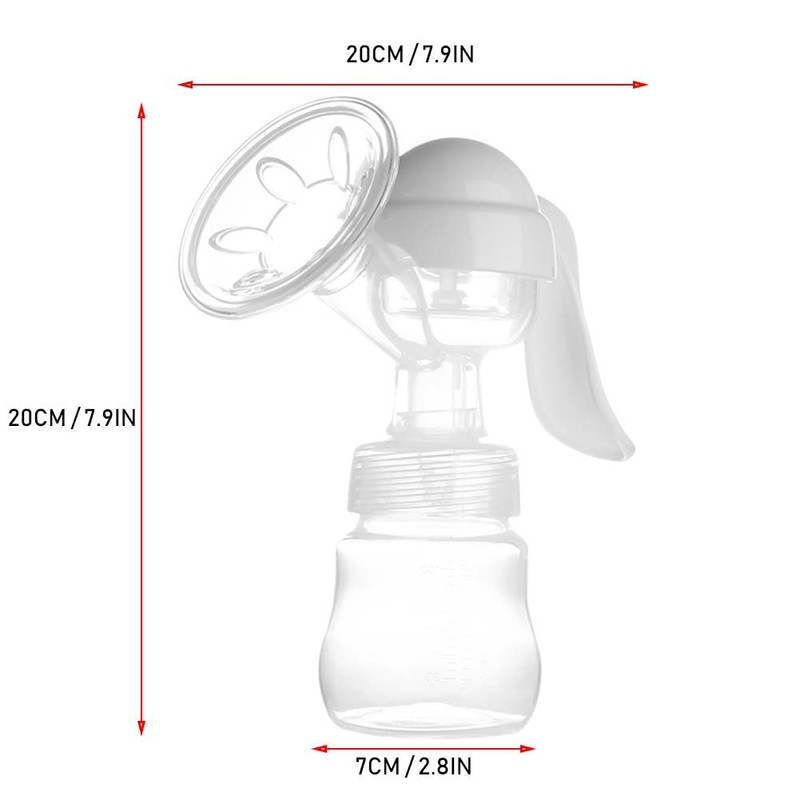 Manual Suction Breast Pump Adjustable Painless Baby Infant Feeding Milk