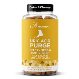 Purge! Uric Acid Flush – Eat & Drink What You Want – Detox and Cleanse with Celery Seed Extract, Tart Cherry & Chanca Piedra for Effective Joint Support & Active Mobility – 60 Soft Vegan Capsules