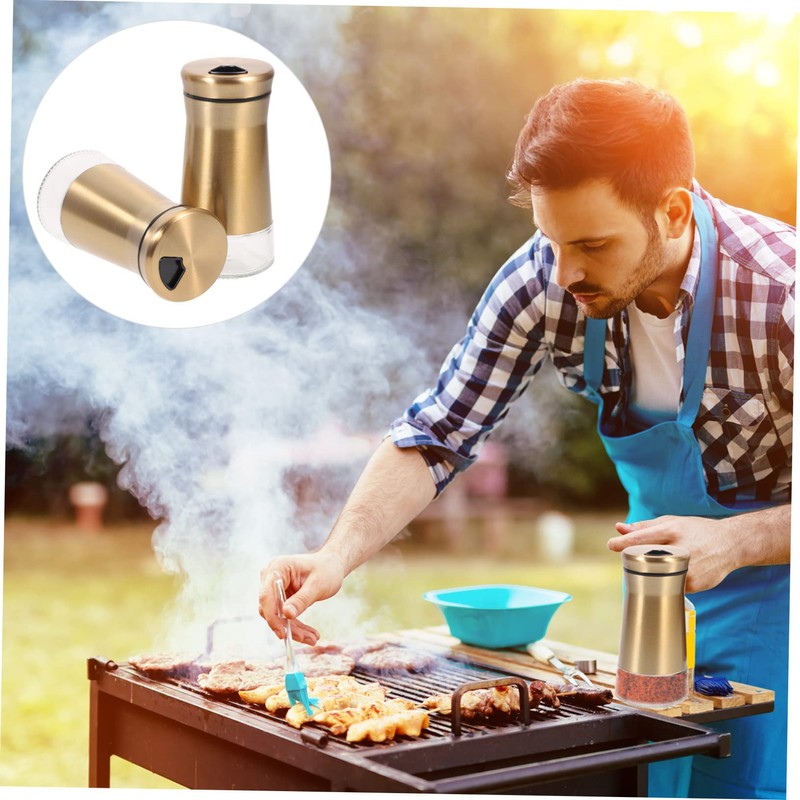 Ipetboom 2Pcs Reusable Spice Bottles Salt Pepper with Design for