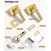 Probrico Brushed Gold Privacy Door Handle, Knurled Lever, Heavy Duty