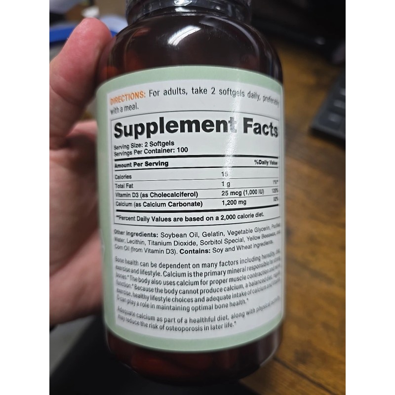 Vitamin World Absorbable Calcium w/ vitamin D3 200 Softgels EXP