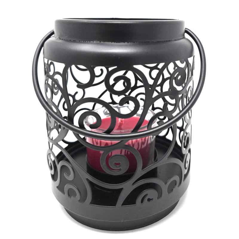 Yankee Candle Black Metal Scroll Votive Holder Lantern - Perfect