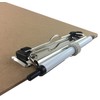 Pen Holder Clipboard, Letter Size, Low Profile Clip, Hardboard Single