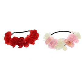 Zac's Alter Ego 2 Elasticated Hair Garlands with Large Colourful Roses