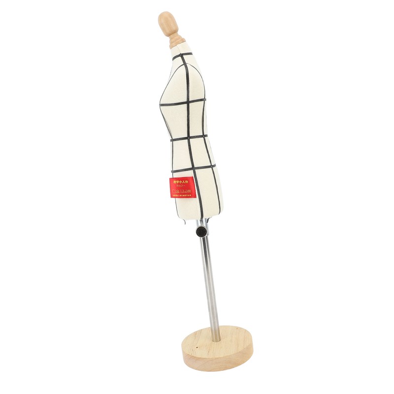 Miniature Dress Form with Stand Wood Base Sewing Mannequin Body