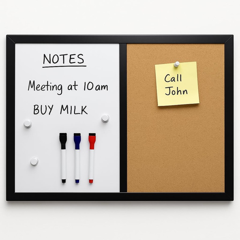 MURIWAI 36x24 Wall-Mount Combo Board - Magnetic Dry Erase &