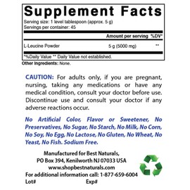 Best Naturals L-Leucine Pure Powder 8 OZ