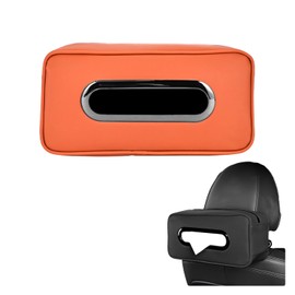 Mailimy Car Tissue Holder for 120-150-Count,Large Tissue Organization,Premium Pu Leather Tissue Box Holder,Travel Tissue Holder with Two Side Pockets,New Car Essentials Accessories(Brown)