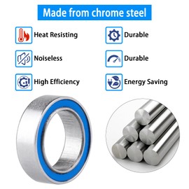 10pcs MR128-2RS Ball Bearings - Miniature Deep Groove Ball Bearing Double Blue Rubber Sealed Chrome Steel for RC Cars/Planes/Drone/Robotics and Small Electric Motors(8x12x3.5mm)