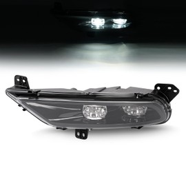 HECASA Left Fog Light LED Compatible with 2015-2024 Chrysler 300 Replacement for CH2592154 68294009AA Front Bumper Fog Lamp Clear Lens Black Housing - Driver Side
