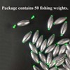 50 x 15g Oval Fishing Weights with Plastic Core for