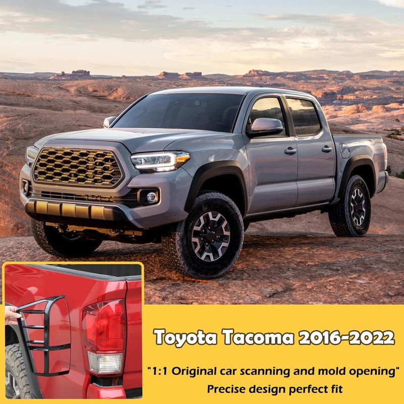 Tail Light Guard Covers Compatible with Toyota Tacoma 2016-2023, Rear