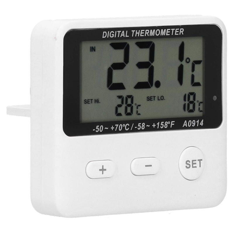 Freezer Thermometer with External Sensor, LCD Display Digital Refrigerator High