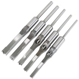 findmall 6Pcs Square Hole Drill Bit HSS Square Hole Saw Mortise Chisel Drill Bit Tools Wood Mortising Chisel Set Twist Drill Wood Hole Drilling Tool for Mortising Machines Drill Press Attachments