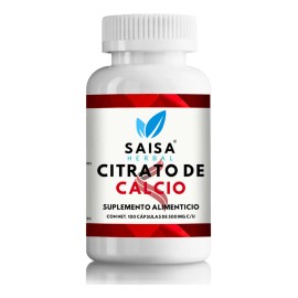 Citrato de Calcio 100 Cps  Suplemento Alimenticio  Saisa Herbal  Huesos Fuertes, Articulaciones y Dientes  Mejor Absorci                              