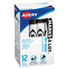 AVERY-DENNISON 24408 Desk Style Dry Erase Marker, Chisel Tip, Black,