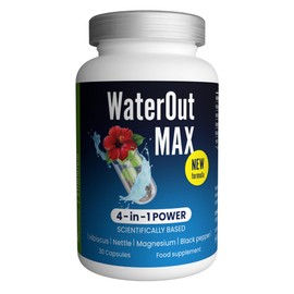 Slimmium WaterOut MAX Kapseln mit Hibiskus, Brennnessel, Magnesium und Extrakt aus schwarzem Pfeffer - 30-Tage-Vorrat, Sensilab