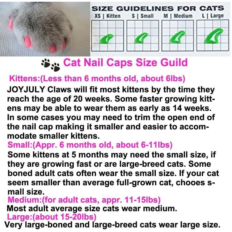 JOYJULY 100pcs Cat Nail Caps Kitten Caps Cat Caps Cat
