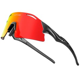 KAPVOE Cycling Glasses Polarised Sports Glasses Sunglasses Men Women MTB Glasses Cycling Glasses Road Bike Cycling Running Golf Baseball Fishing