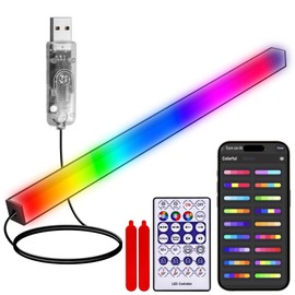 FenglinWisdom RGB LED Monitor Ambient Light Bar, 16 Inch USB Powered, APP Control & Music Sync, 16 Million Colors Dimmable, Gaming/Desk Display Backlight