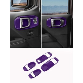 Savadicar Purple Interior Accessories - Door Inner Handles Trim Set for 2018-Present Jeep Wrangler JL JLU 4XE & Gladiator JT - Solid Color Interior Decor Upgrade Option, 4-Piece