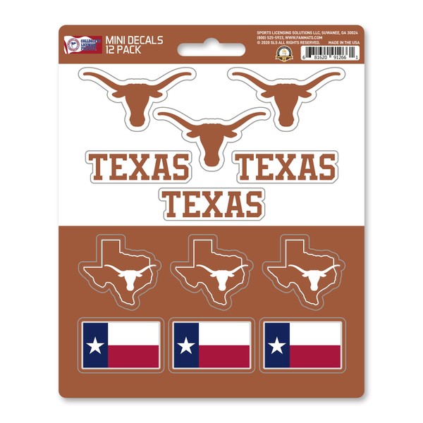 FANMATS 61195 Texas Longhorns 12 Count Mini Decal Sticker Pack