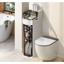 HIXICOPA Slim Bathroom Storage Cabinet, Narrow Storage Cabinet Dresser with Toilet Paper Storage, for Small Spaces, Kitchen, Laundry, Office, Bedroom, 3 Drawers