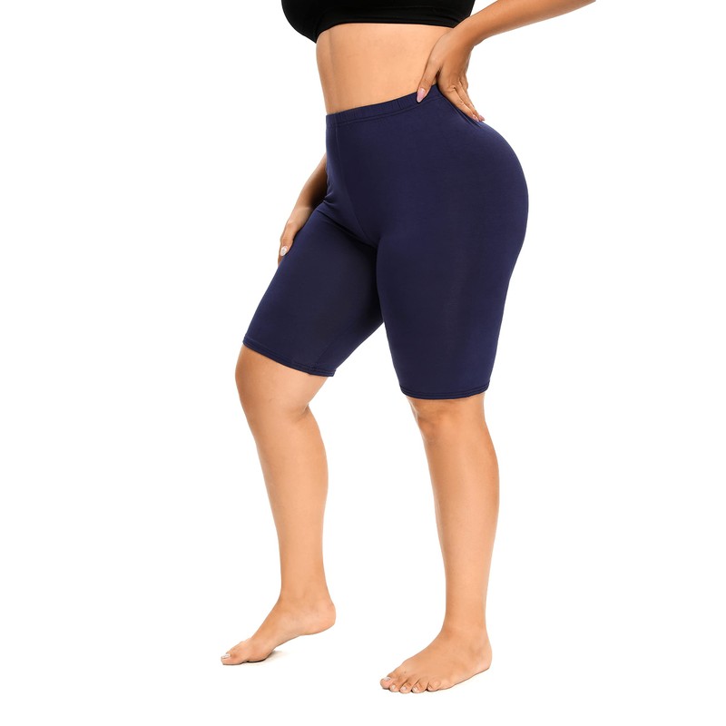 ELISS Plus Size Slip Shorts for Women Half Mid Thigh