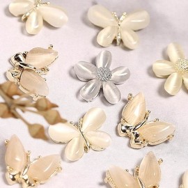 Moonstone Nail Parts Butterfly Nail Parts Mother-of-Pearl Nail Parts Pearl Nails (W9B87D5) / 문스톤 네일파츠 나비네일파츠 자개네일파츠 진주네일 (W9B87D5)