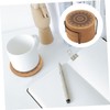 GRIRIW 1 Set Creative Nordic Round Wooden Coasters Decorative Heat