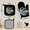Mingnei Goth Skull Mushroom Oven Mitts and Pot Holders Sets,