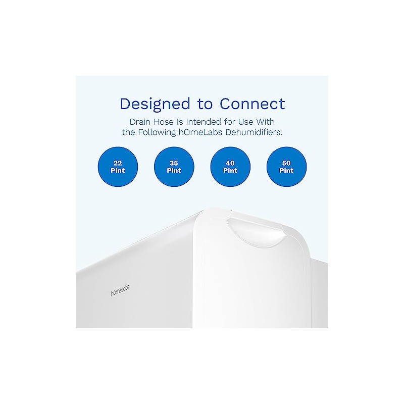 hOmeLabs Dehumidifier Drain Hose, ¾ Inch Connection, 5’, 5 Feet,