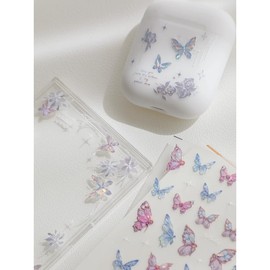 Sinikorya Multiple Colors Exquisite Butterfly Nail Stickers, Relief 5D Nail Art Stickers for Everyday Nail Art, Adding Fashion Atmosphere Nail Art, As a Terrific Present to Yourself or Friend