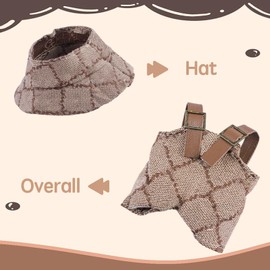 17cm Doll Clothes Set Stylish Overalls Hat Outfit Fashion Clothes for Doll Cute Dolls Accessories Clothing Set for Boys Girls Brown Set