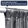 20ftx10ft Black Silver Glitter Sequin Backdrop Curtain for Parties, Wrinkle