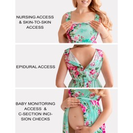 ECO BABY Made With Love 3 in 1 Labor and Delivery Gown for Hospital/Nursing Nightgown/Maternity Dress for Breastfeeding