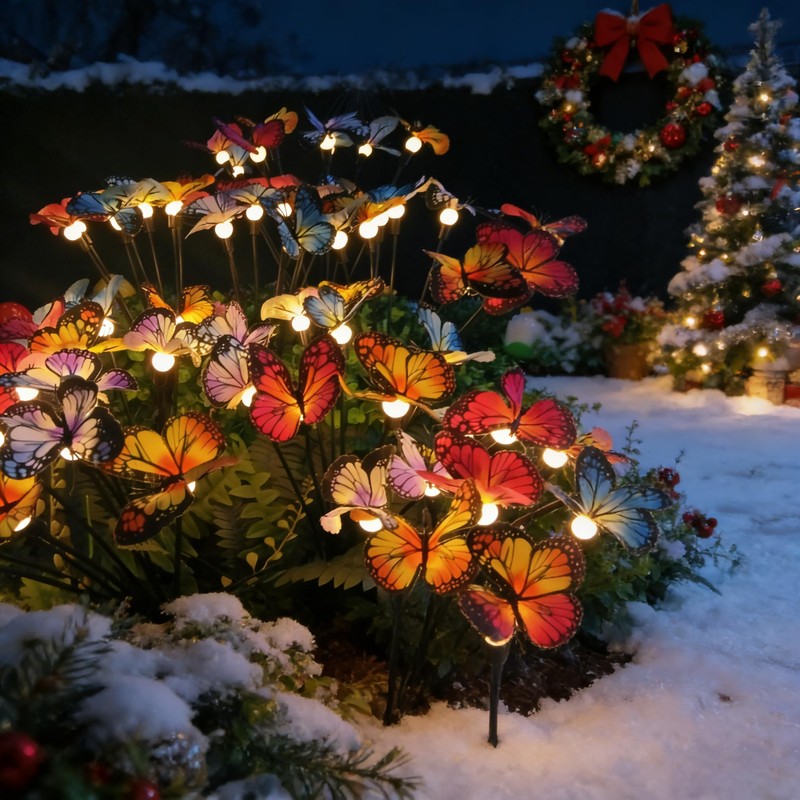 Solar Butterfly Ligths Outdoor 4 Pack 32LED Solar Power Garden