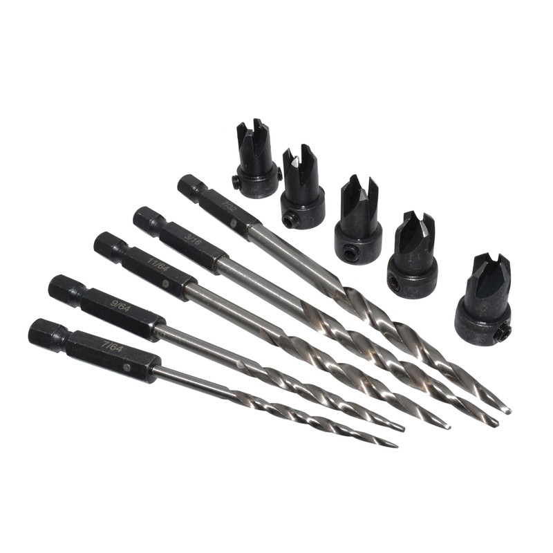 Meichoon Countersink Drill Bit Set 5 Pieces Hex Shank 3