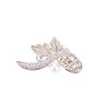 NYFASHION101 Elegant Rhinestone Studded Faux Pearl Ribbon Leaf Brooch Pin,