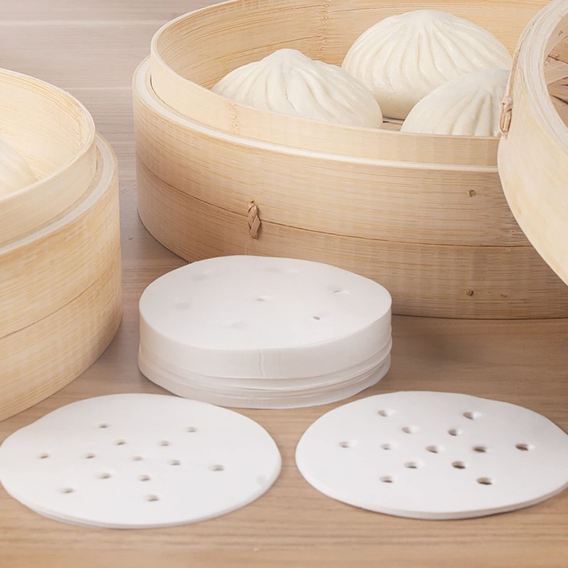 400Pcs Small Bamboo Steamer Liners, Non-stick Mini Steam Paper for