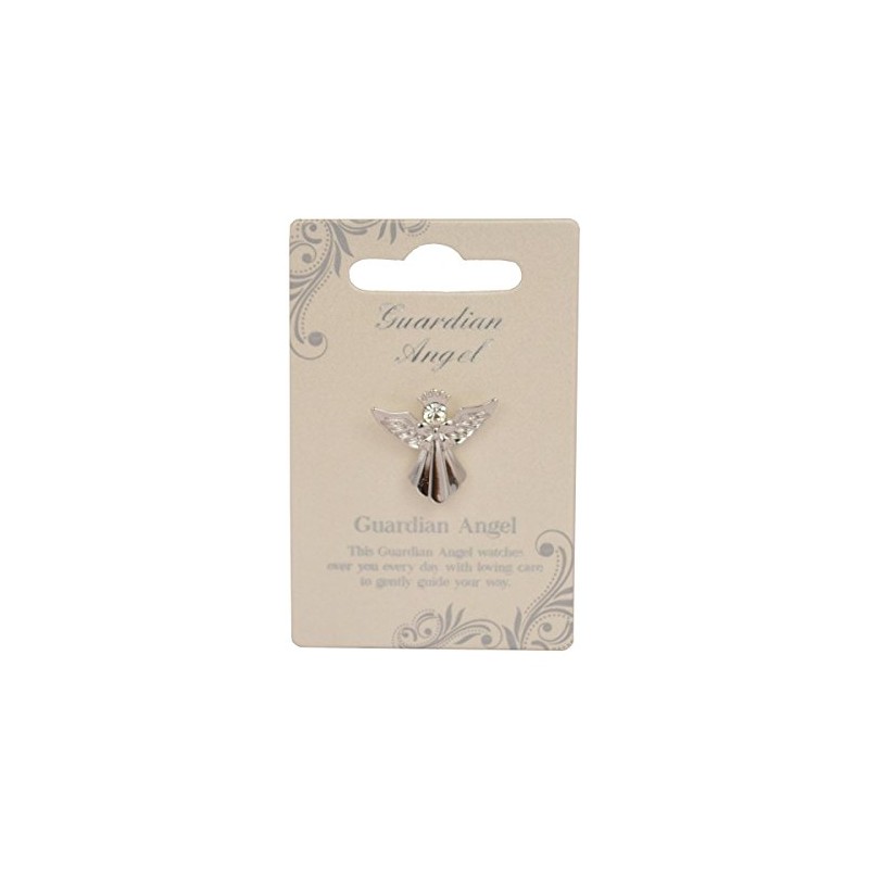 Guardian Angel Silver Coloured Angel Pin With Gem Stone Sentimental