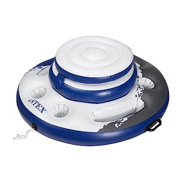 INTEX 56822EP - Enfriador inflable Mega Chill: cofre de hielo extraíble - 5 portavasos incorporados - 2 asas duraderas - Conectores fáciles de usar - Compatibilidad con River Run
