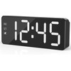 KWANWA Digital Alarm Clock with Large LED Display, Brightness Adjustable,