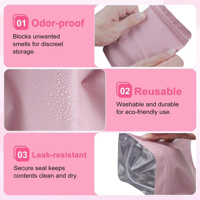 300-Pack Pink Discreet Sanitary Disposal Bags - Waterproof and Leak-Proof.Opaque